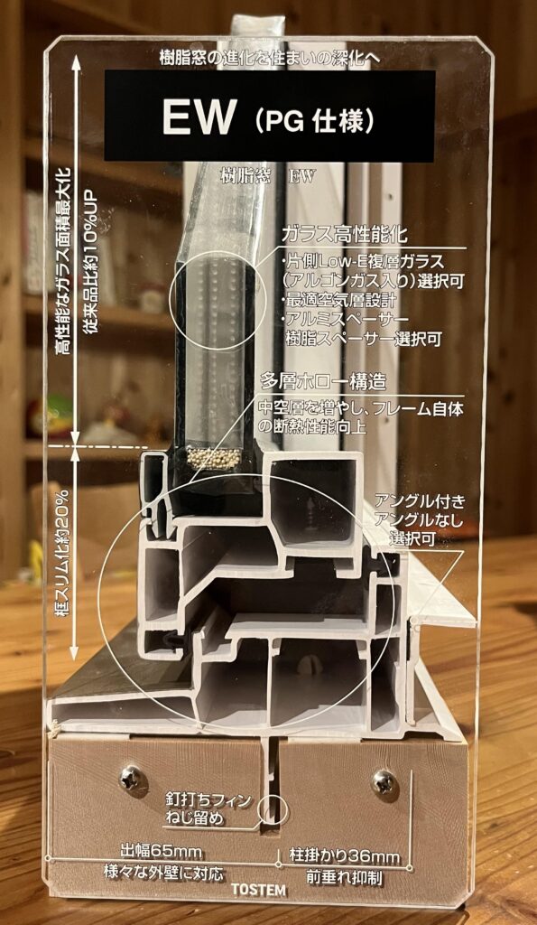 リクシルの樹脂サッシの代表EW