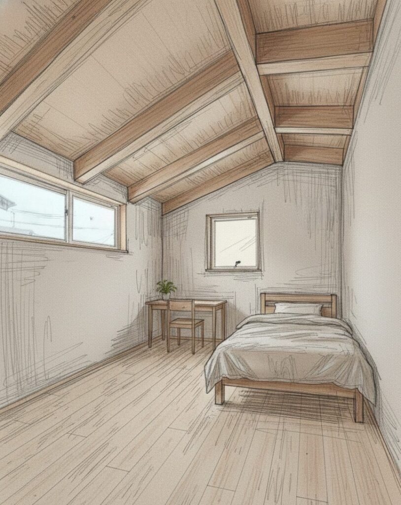 工事中の写真からスケッチおこしをしました。